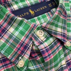 Ralph Lauren Green Plaid Men's Long Sleeve Shirt
